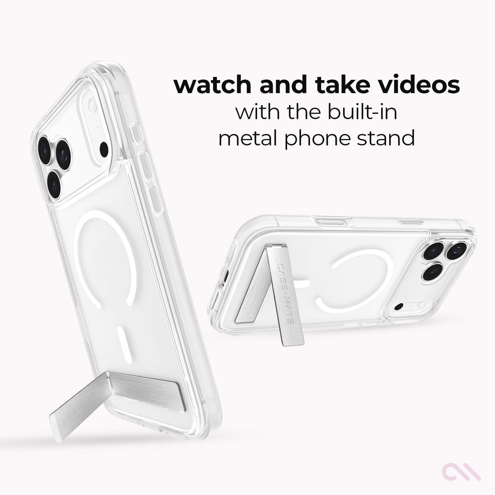 Watch and take videos with built-in metal phone stand
#color_tough plus clear
