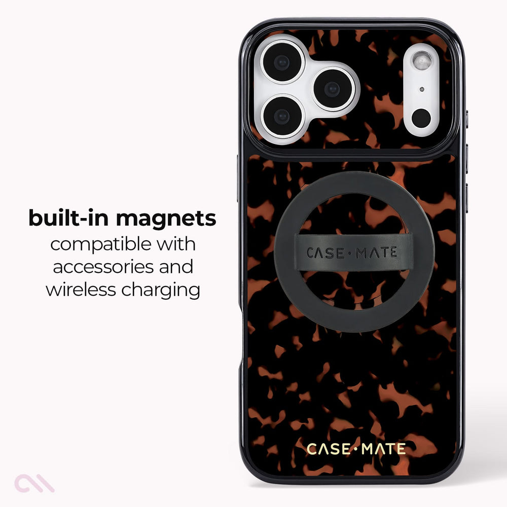 Built-in magnets compatible with accessories and wireless charging 
#color_tortoiseshell
