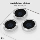 Three circular camera lens protectors with silver crystal-embellished rims and black centers, shown on a white phone camera module. Text at the top reads 'crystal clear picture day and night'.

#color_twinkle
