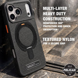 Multi-Layer Heavy Duty Construction, Reinforced 360 degree protection and shock absorption 
#color_vault black ripstop