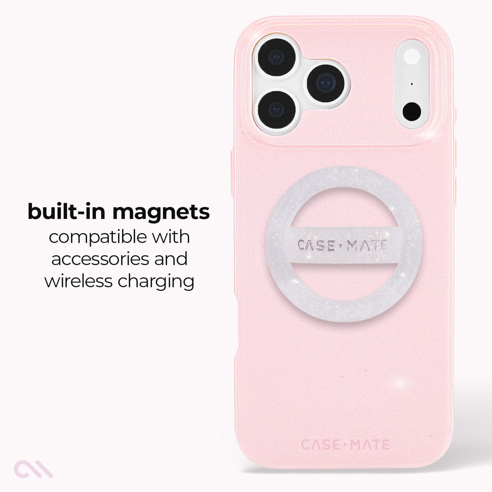 Built-in magnets compatible with accessories and wireless charging 
#color_ballet pink twinkle

