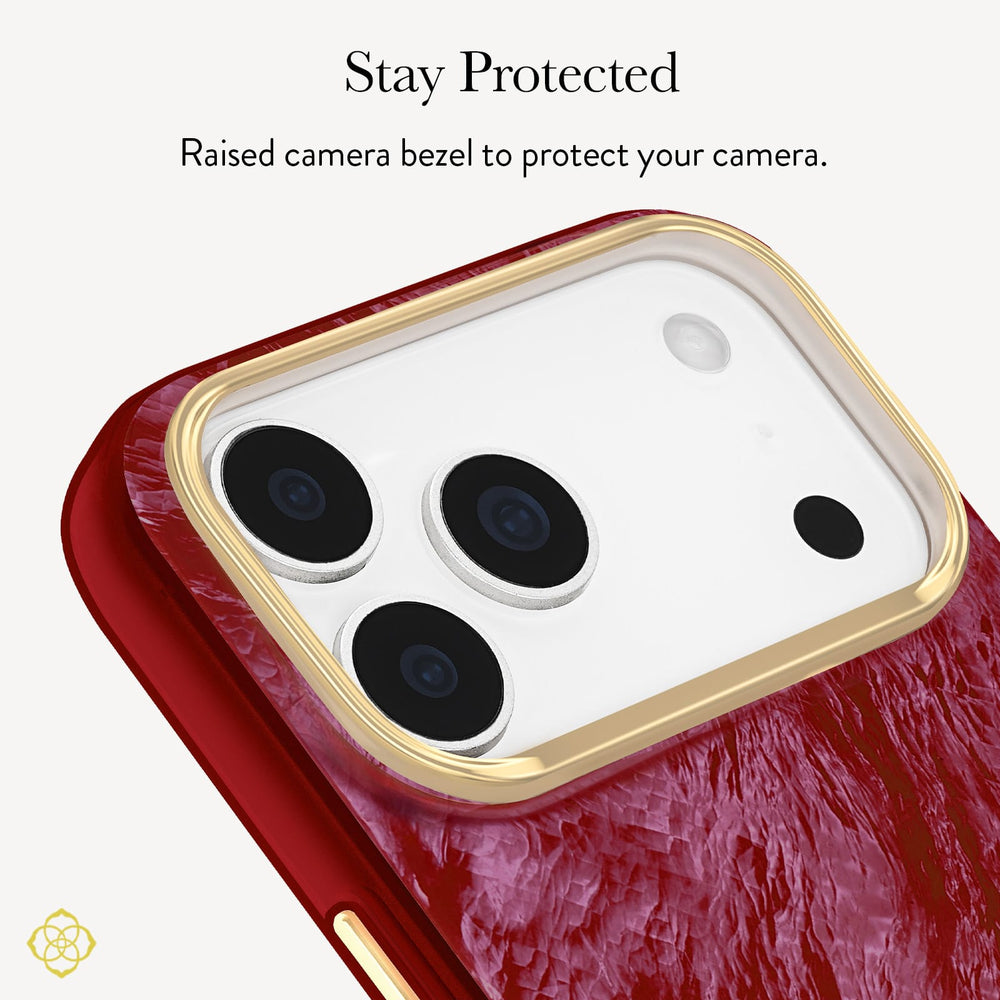 Stay Protected, Raised camera bezel to protect your camera
#color_cherry lacquer pearl