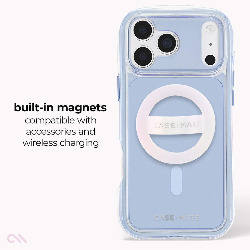 Built-in magnets compatible with accessories and wireless charging 
#color_jelly pop carolina blue
