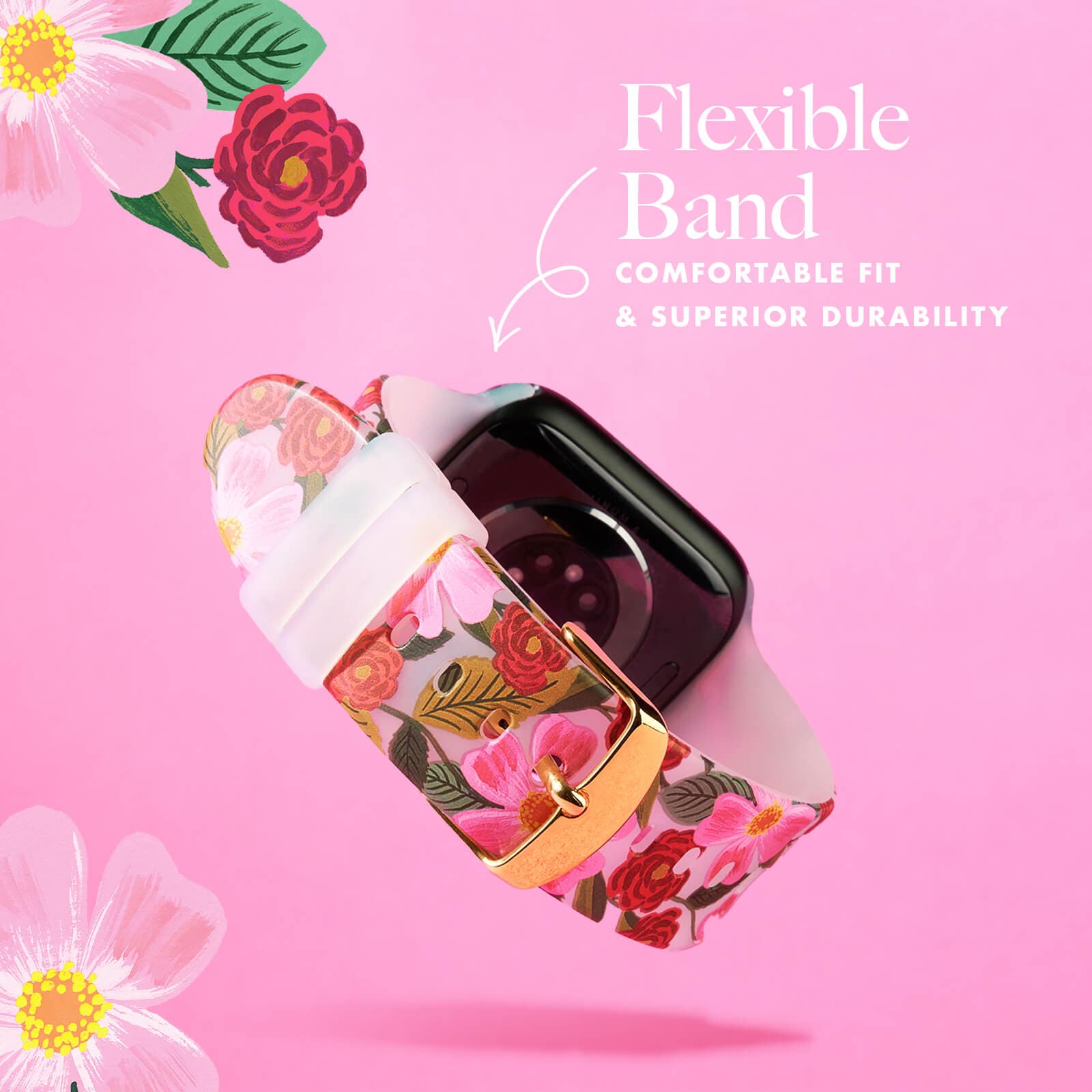 FLEXIBLE BAND COMFORTABLE FIT AND SUPERIOR DURABILITY color::rose garden