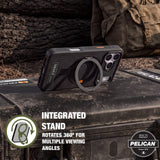 Integrated Stand rotates 360 degrees for multiple viewing angles
#color_vault black ripstop
