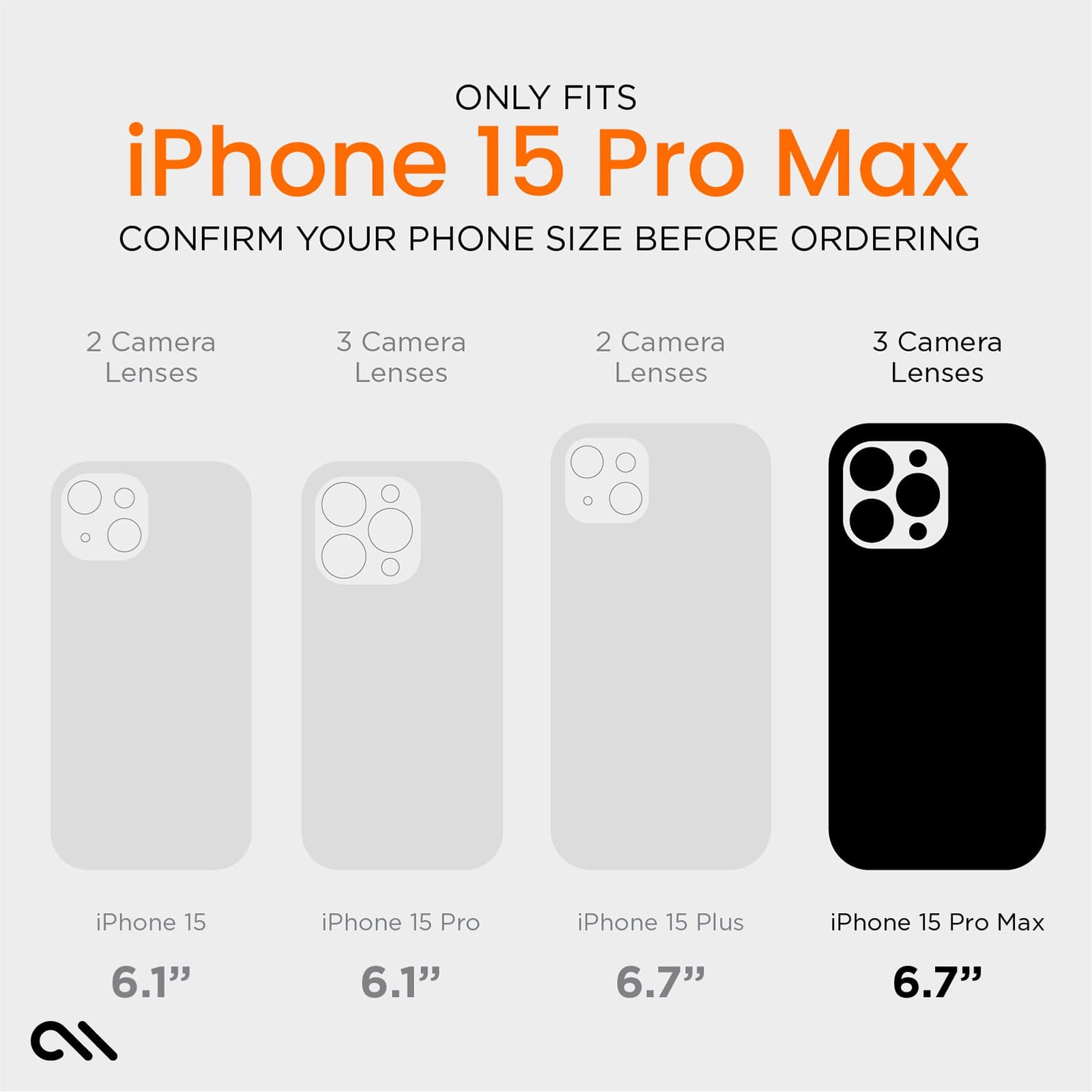 ONLY FITS IPHONE 15 PRO MAX. CONFIRM YOUR PHONE SIZE BEFORE ORDERING