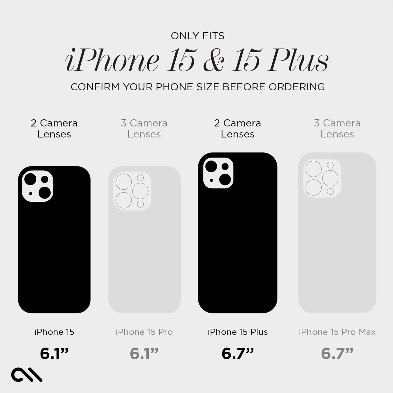 ONLY FITS IPHONE 15 AND 15 PLUS. CONFIRM YOUR PHONE SIZE BEFORE ORDERING