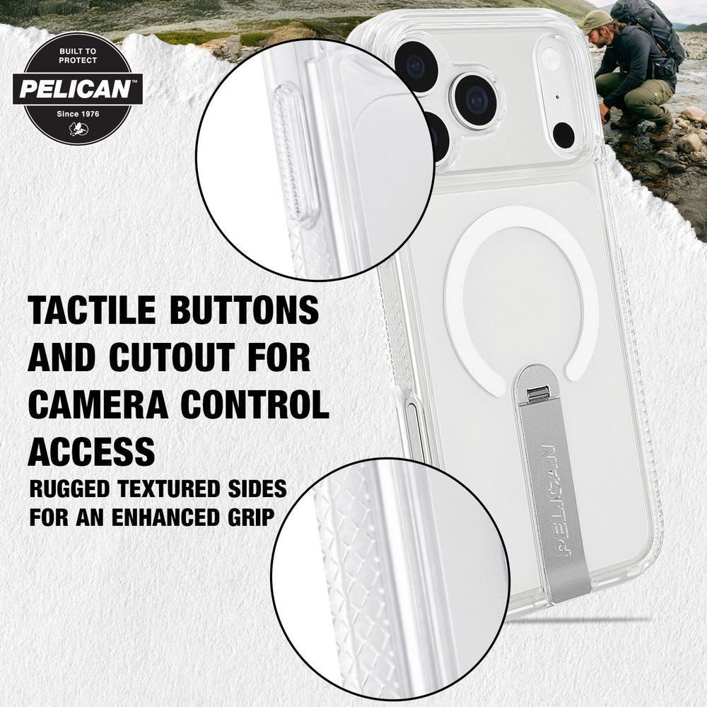 Protective Action Button Cover, Rugged Textured Sides for an Enhanced Grip

#color_protector clear with stand