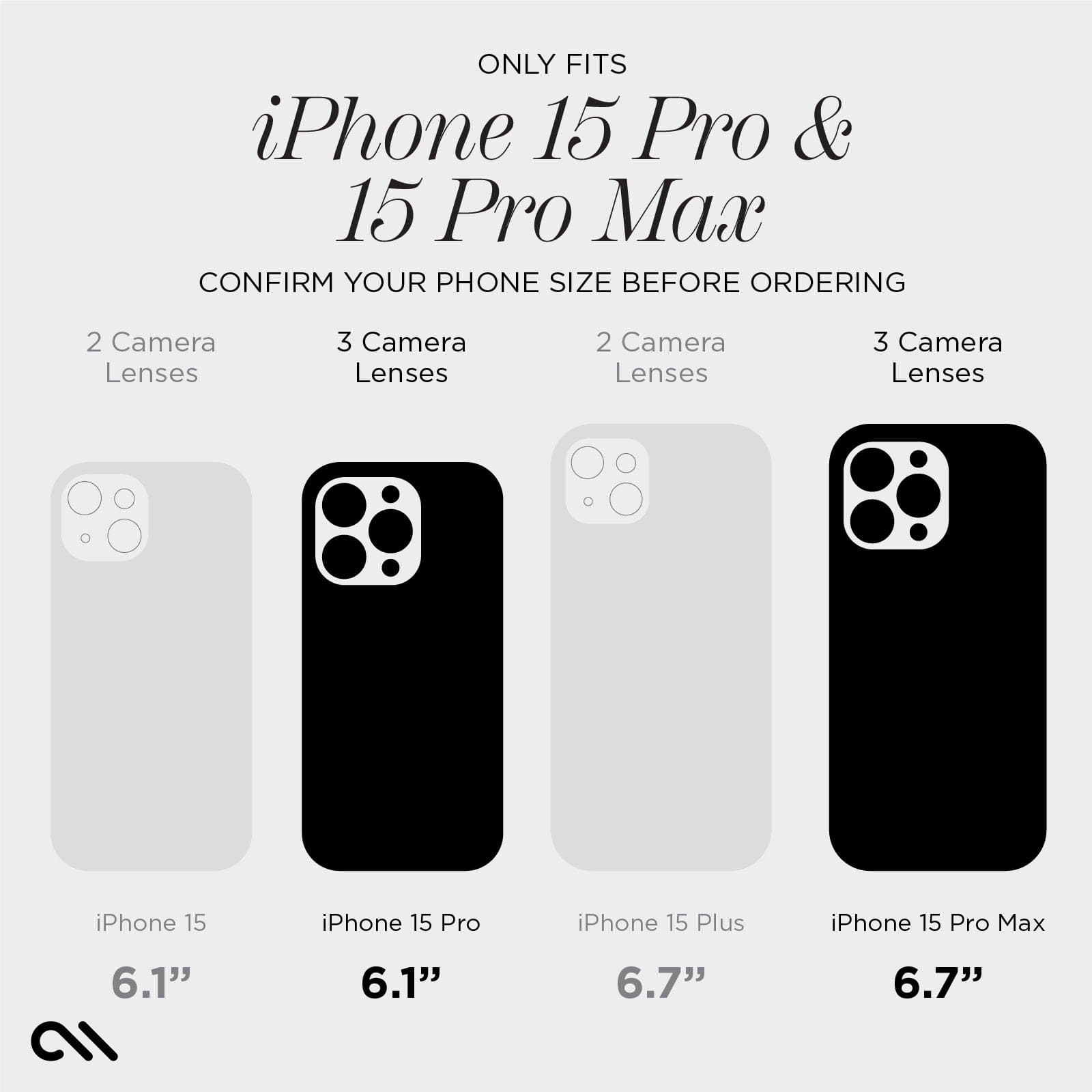 ONLY FITS IPHONE 15 PRO AND 15 PRO MAX
