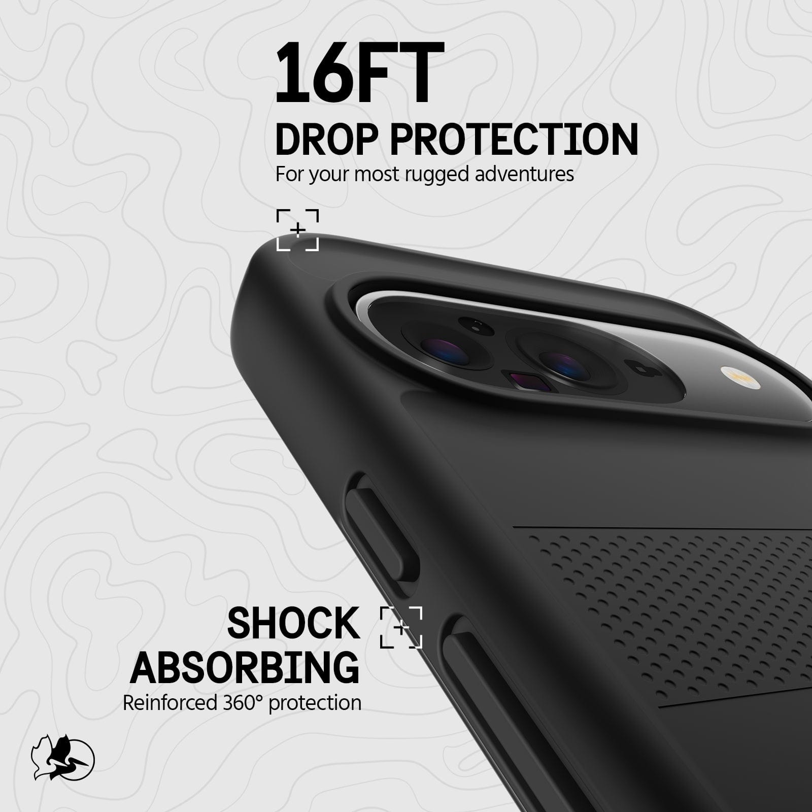 16ft drop protection for your most rugged adventures. Shock absorbing protection