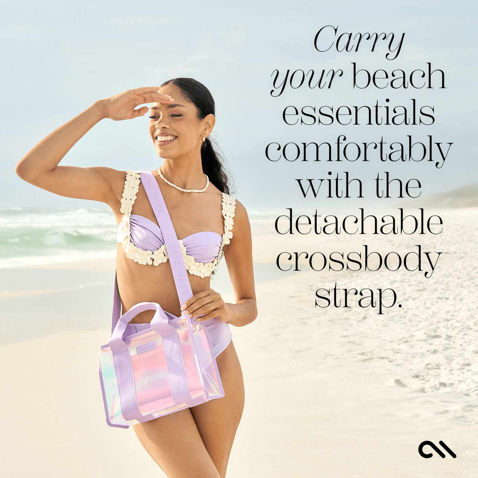 CARRY YOUR BEACH ESSENTIALS COMFORTABLE WITH THE DETACHABLE CROSSBODY STRAP