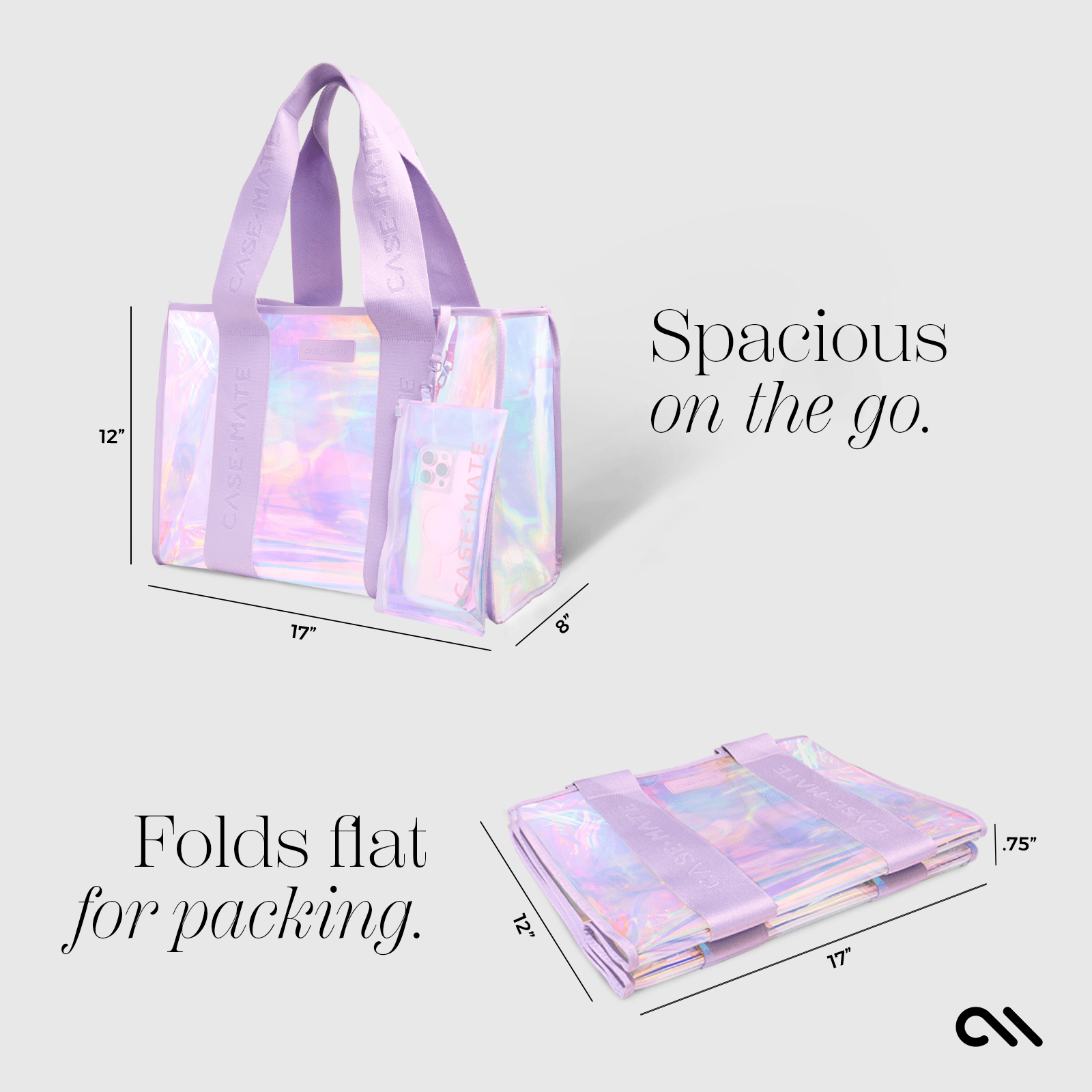 SPACIOUS ON THE GO. FOLDS FLAT FOR PACKING.