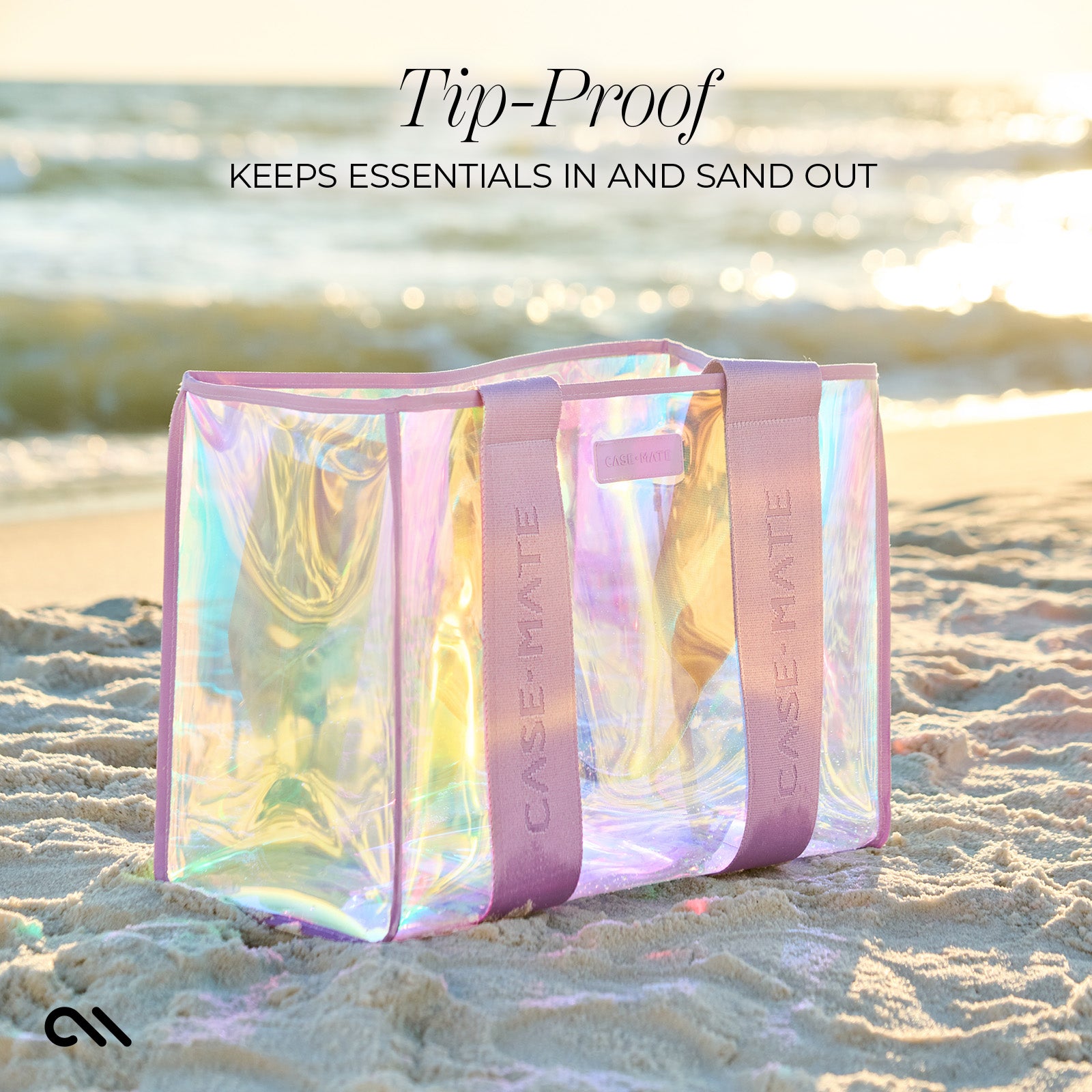 TIP-PROOF KEEPS ESSENTIALS IN AND SAND OUT