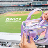 Zip-top, keeps your essentials in 
#color_soap bubble®