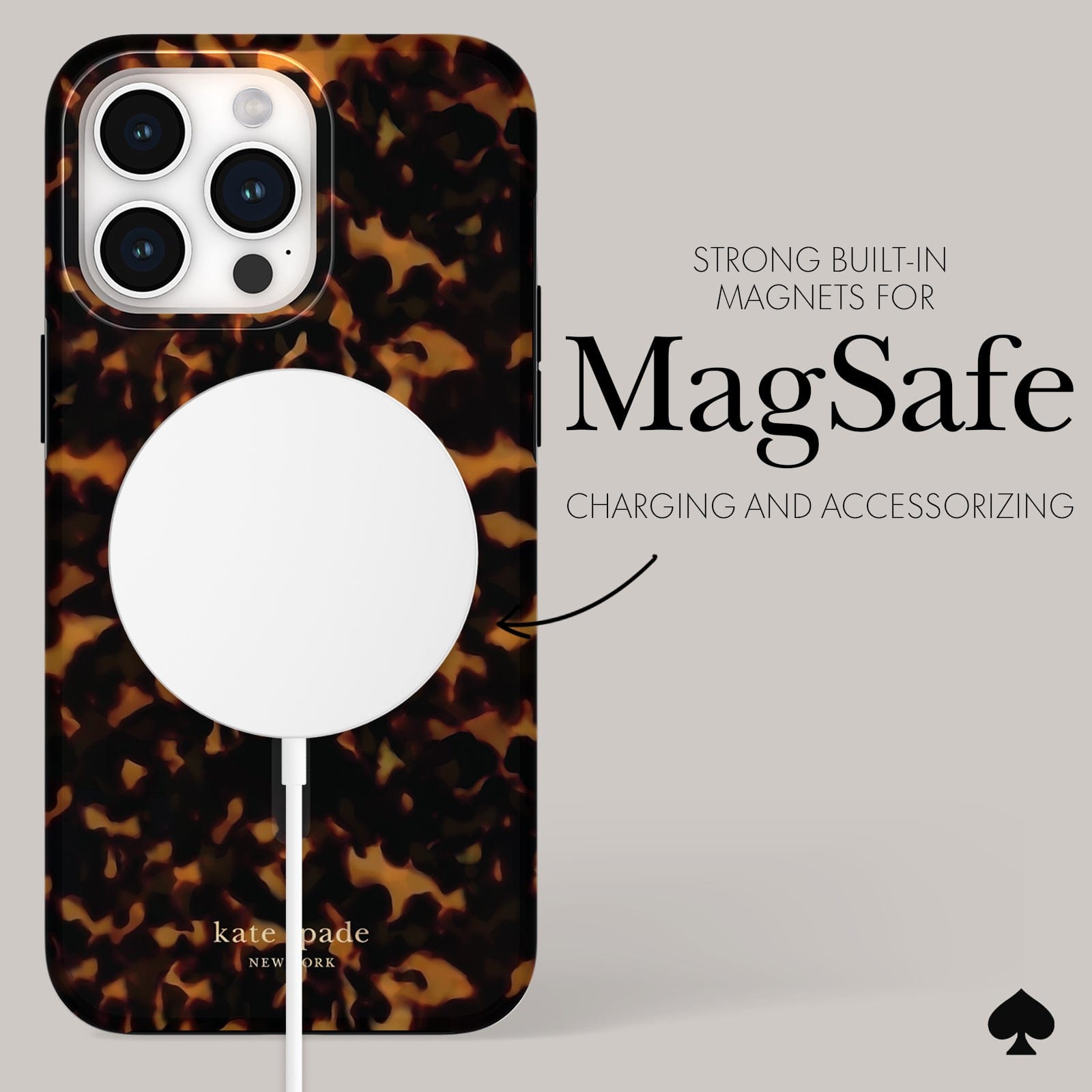 STRONG BUILT IN MAGNETS FOR EASY MAGSAFE ACCESSORIZING AND CHARGING.