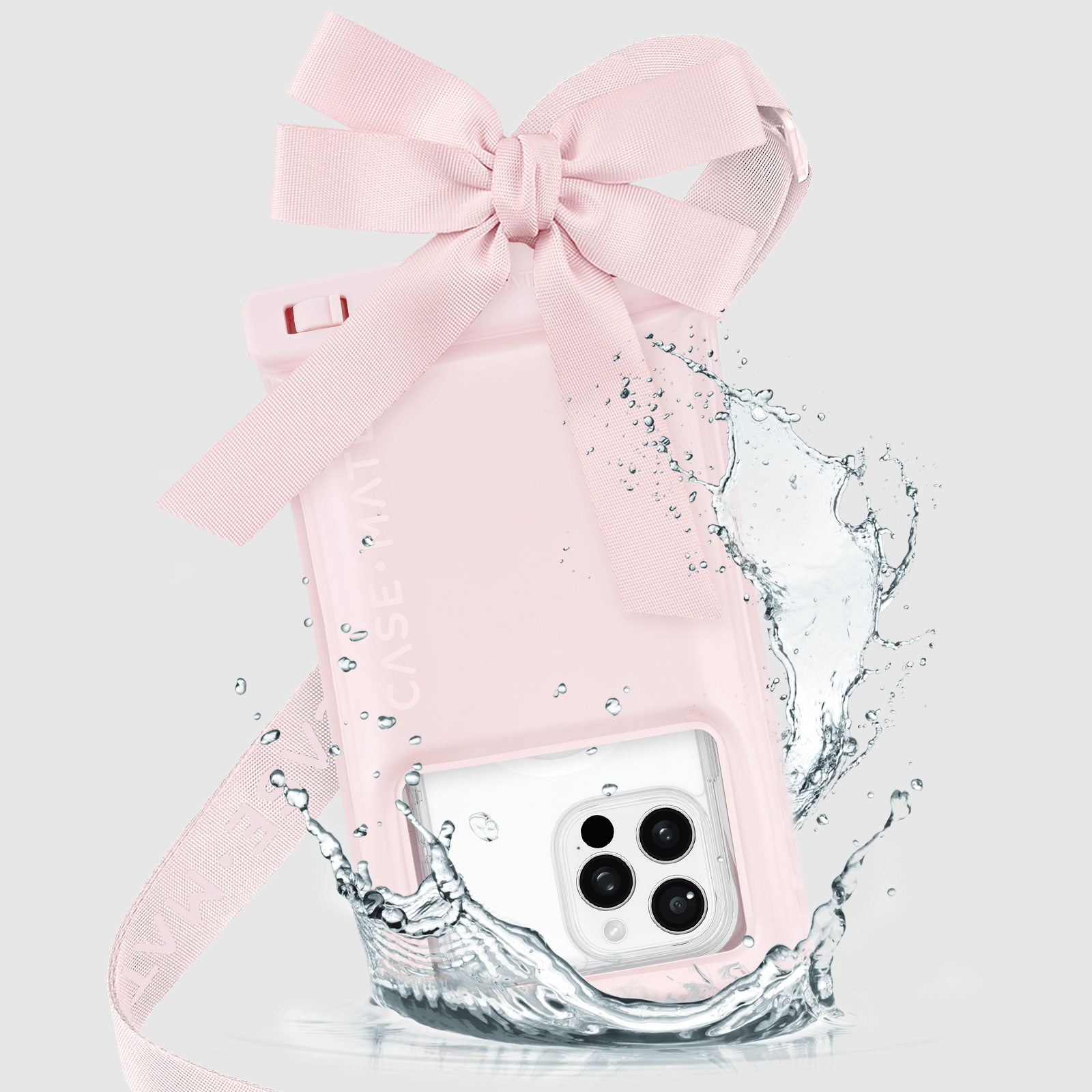 Ballet Pink Bow Waterproof Floating Phone Pouch
