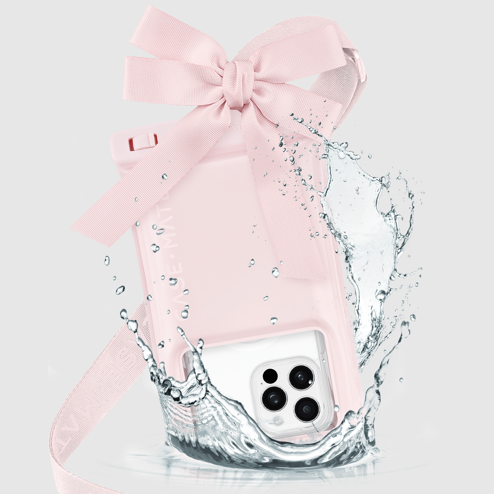 Ballet Pink Bow Waterproof Floating Phone Pouch
