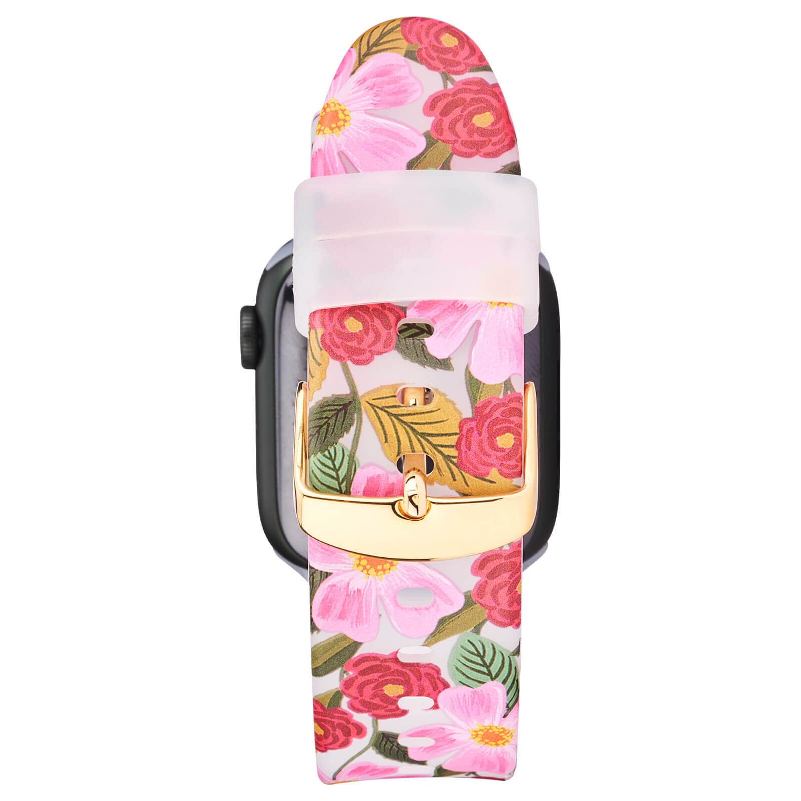 gold detail on watch band. color::rose garden