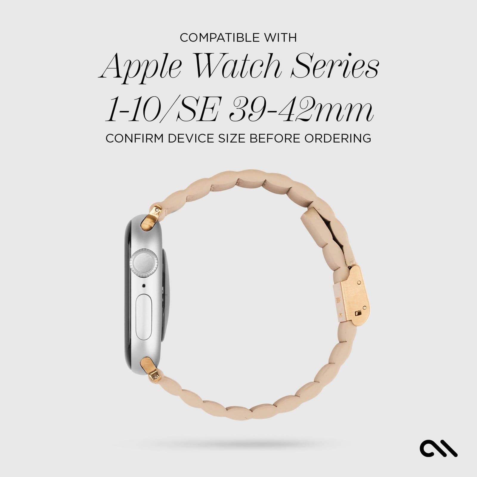 COMPATIBLE WITH APPLE WATCH SERIES 1-10/SE 39-42MM. CONFIRM DEVICE SIZE BEFORE ORDERING