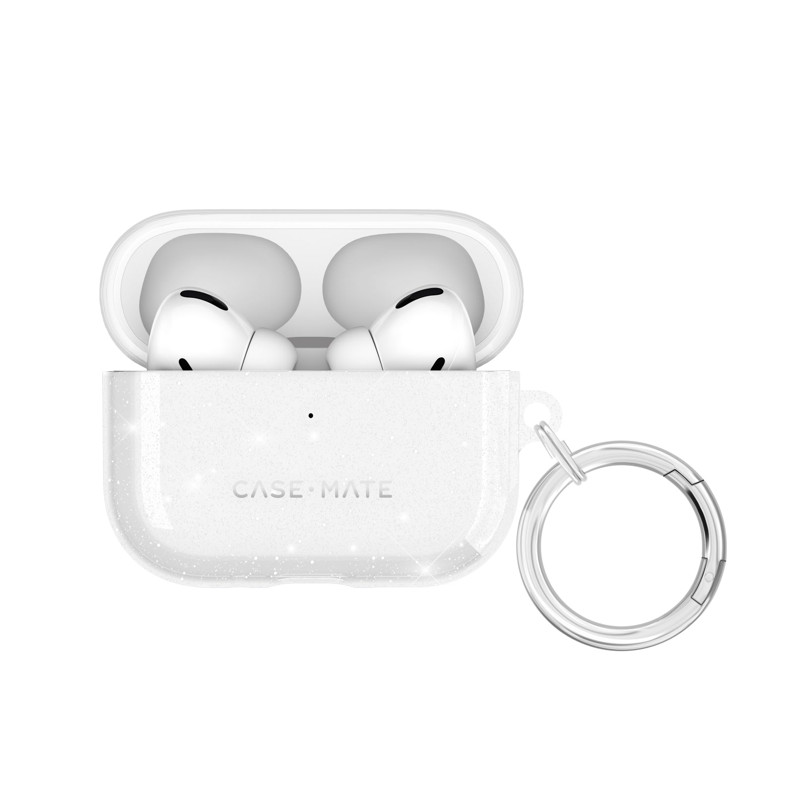 Sheer Twinkle Silver - AirPods Pro 3 with Silver Carabiner