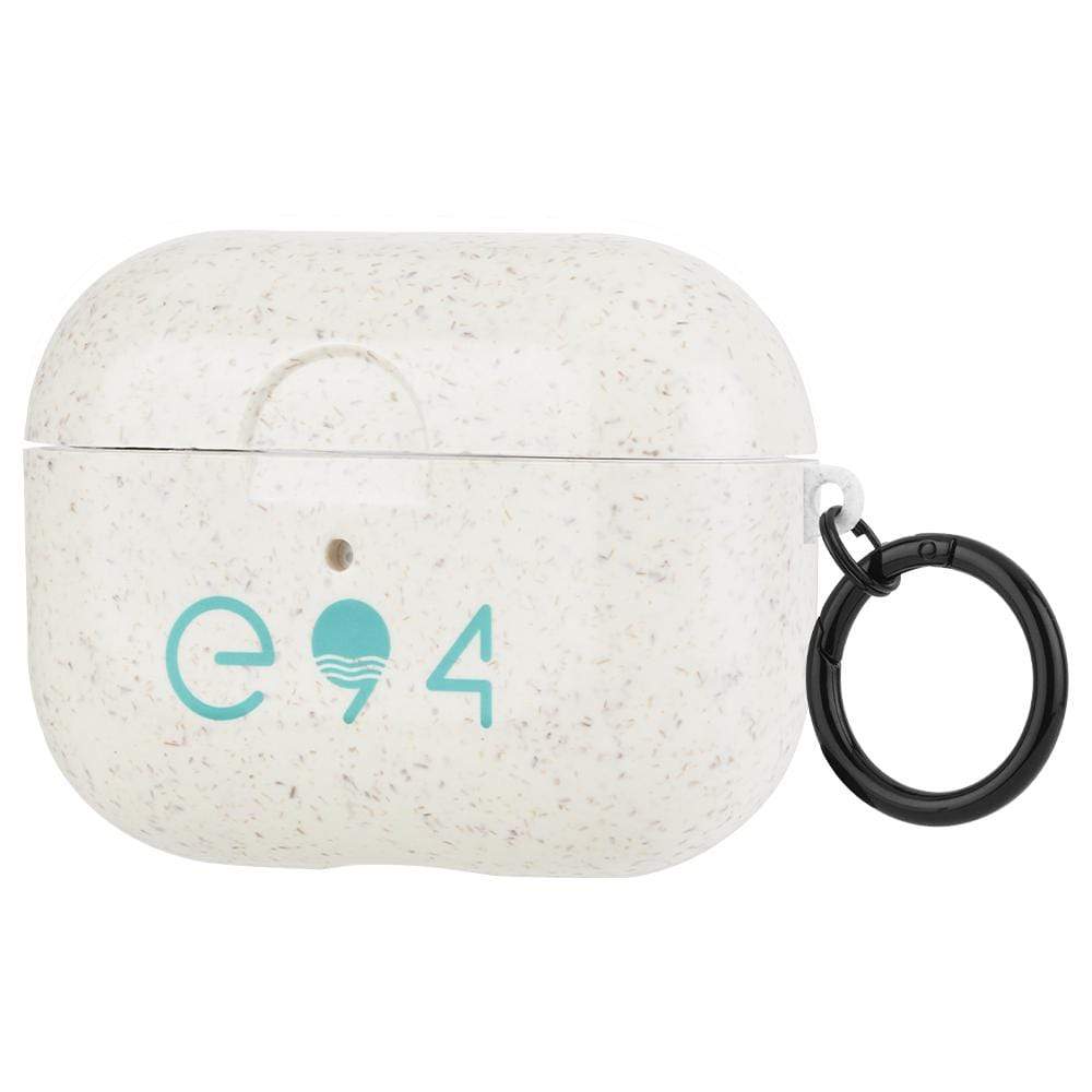 ECO 94 AirPods Pro Case with blue logo and black carabiner. color::Biodegradable