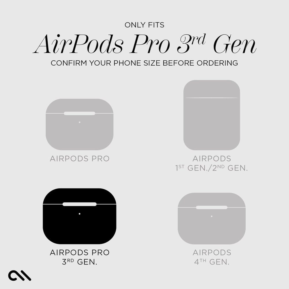 Only fits Airpods Pro 3 Generation, confirm your phone size before ordering