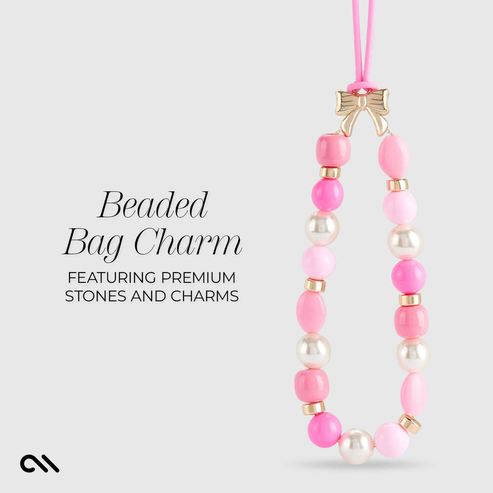 BEADED BAG CHARM FEATURING PREMIUM STONES AND CHARMS #color_ballet pink pearl