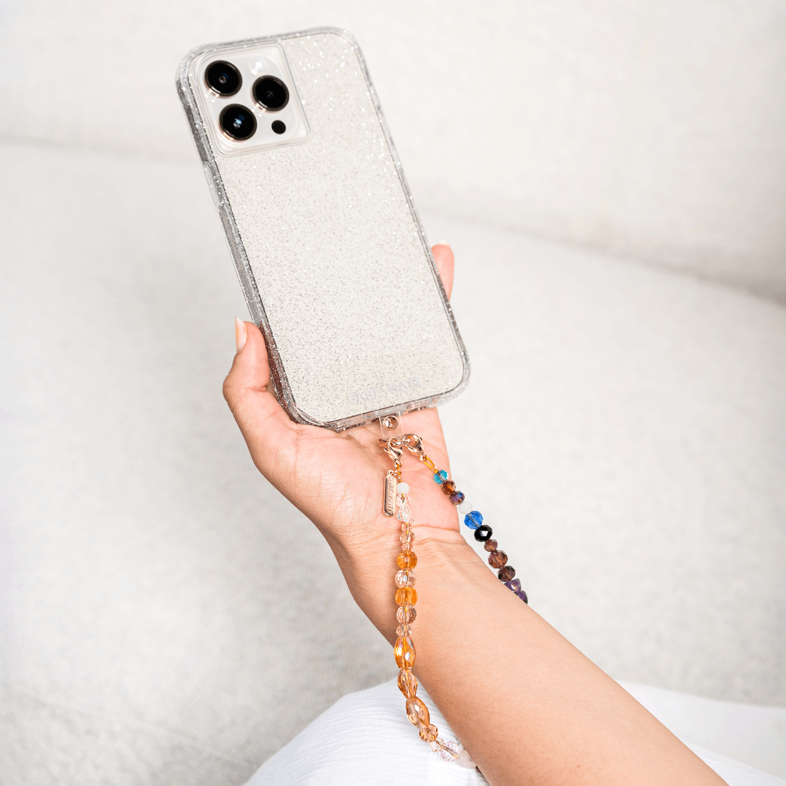 Case-Mate Cell Phone Charm Strap with Beaded Golden Crystal - Hands-Free  Secure Wrist Grip 