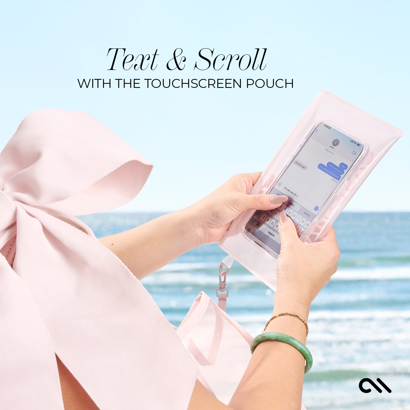 Special Edition Bow Beach Tote With Phone Pouch