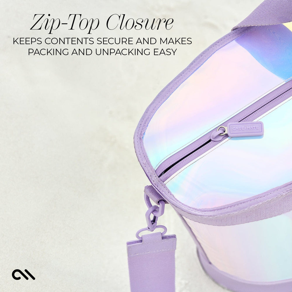 ZIP TOP CLOSURE KEEPS CONTENTS SECURE AND MAKES PACKING AND UNPACKING EASY