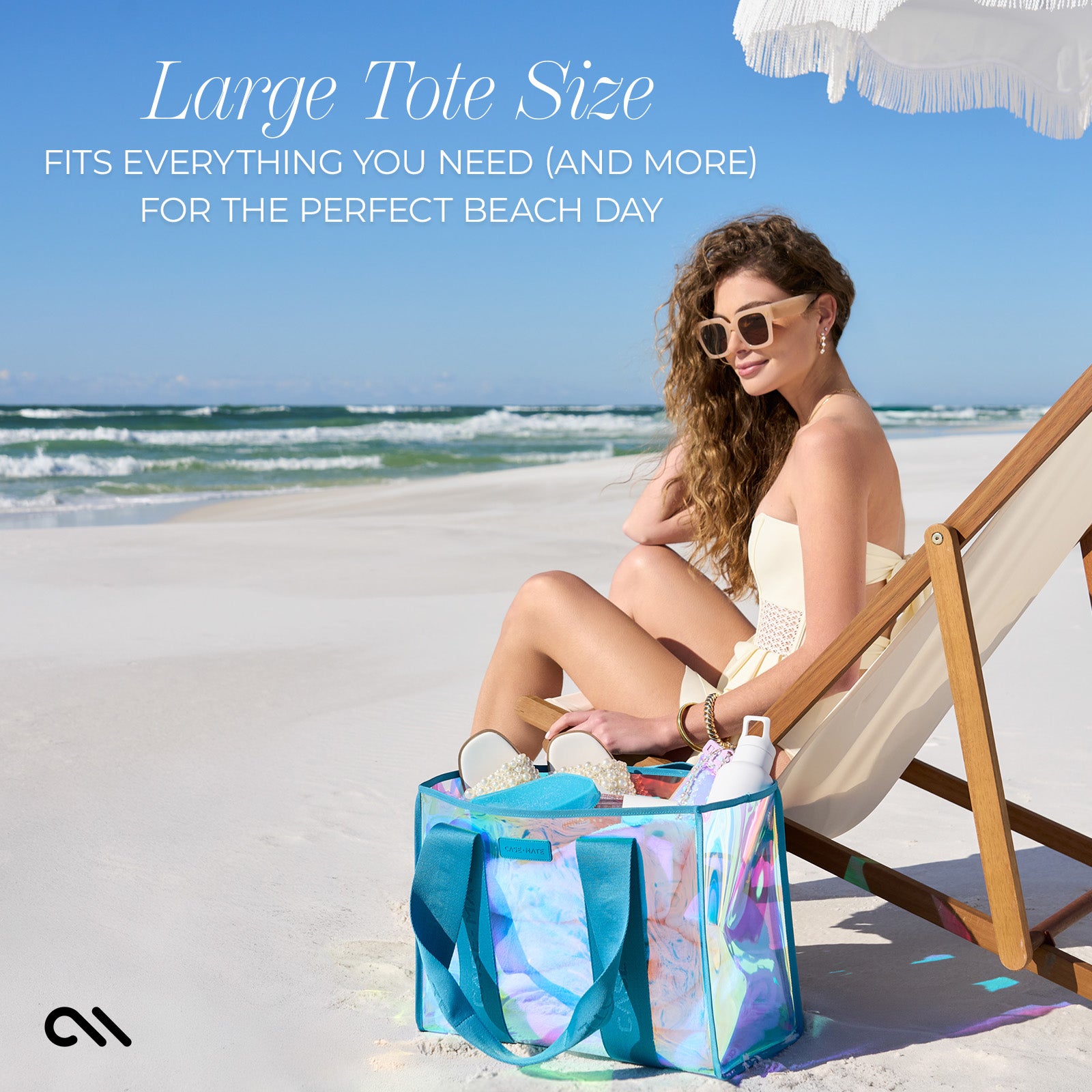 LARGE TOTE SIZE FITS EVERYTHING YOU NEED (AND MORE) FOR THE PERFECT BEACH DAY