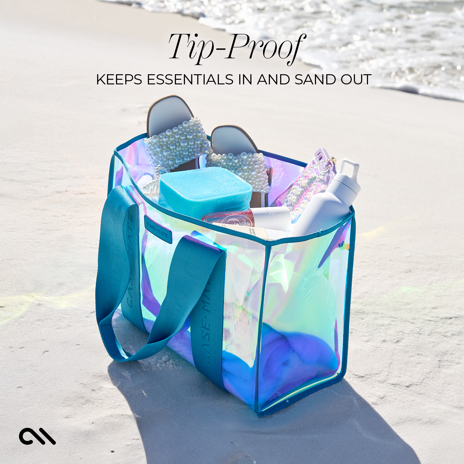 TIP PROOF KEEPS ESSENTIALS IN AND SAND OUT