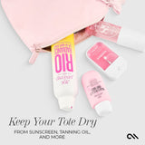 KEEP YOUR TOTE DRY FROM SUNSCREEN, TANNING OIL, AND MORE #color_ballet pink bow