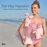 TOTE BAG ORGANIZER EASILY FITS IN YOUR BEACH TOTE #color_ballet pink bow