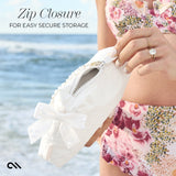 ZIP CLOSURE FOR EASY SECURE STORAGE #color_ivory pearl bow