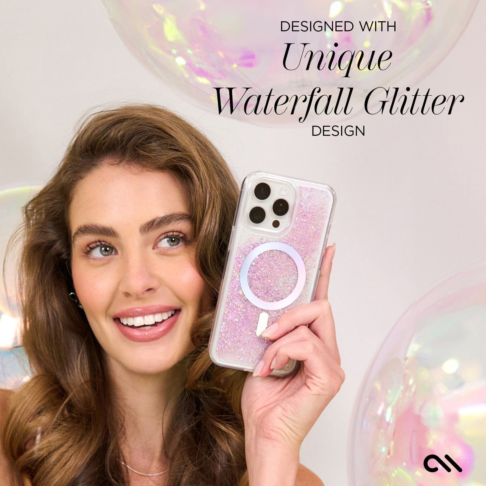 DESIGNED WITH UNIQUE WATERFALL GLITTER DESIGN