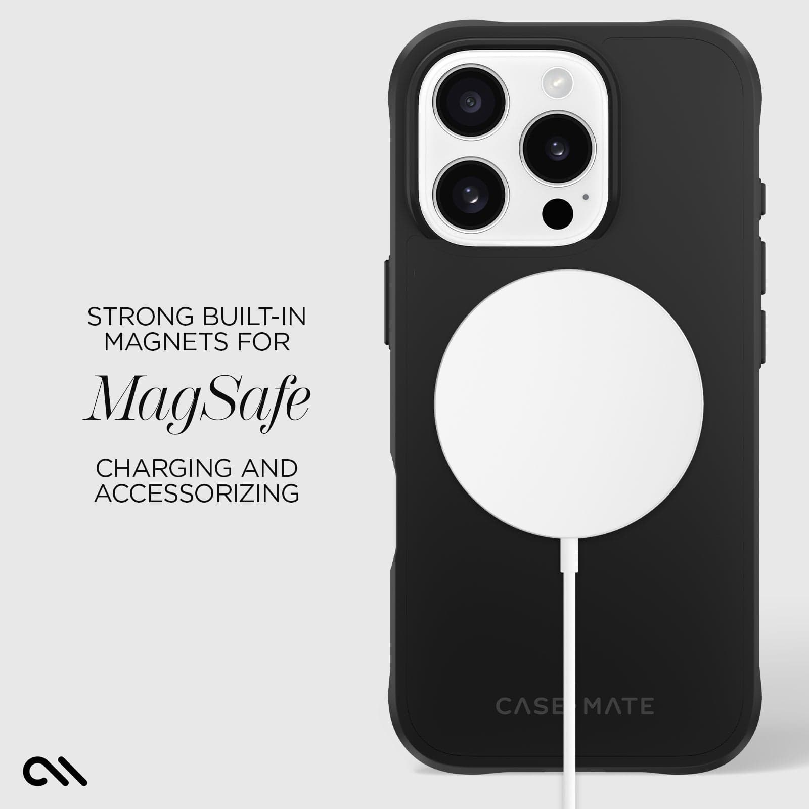 STRONG BUILT IN MAGNETS FOR MAGSAFE CHARGING AND ACCESSORIZING