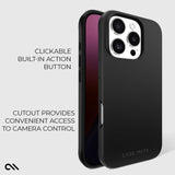 CLICKABLE BUILT IN ACTION BUTTON. CUTOUT PROVIDES CONVENIENT ACCESS TO CAMERA CONTROL