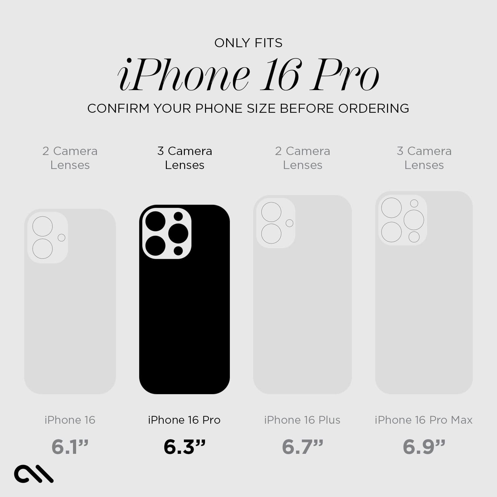 ONLY FITS IPHONE 16 PRO. CONFIRM YOUR PHONE SIZE BEFORE ORDERING