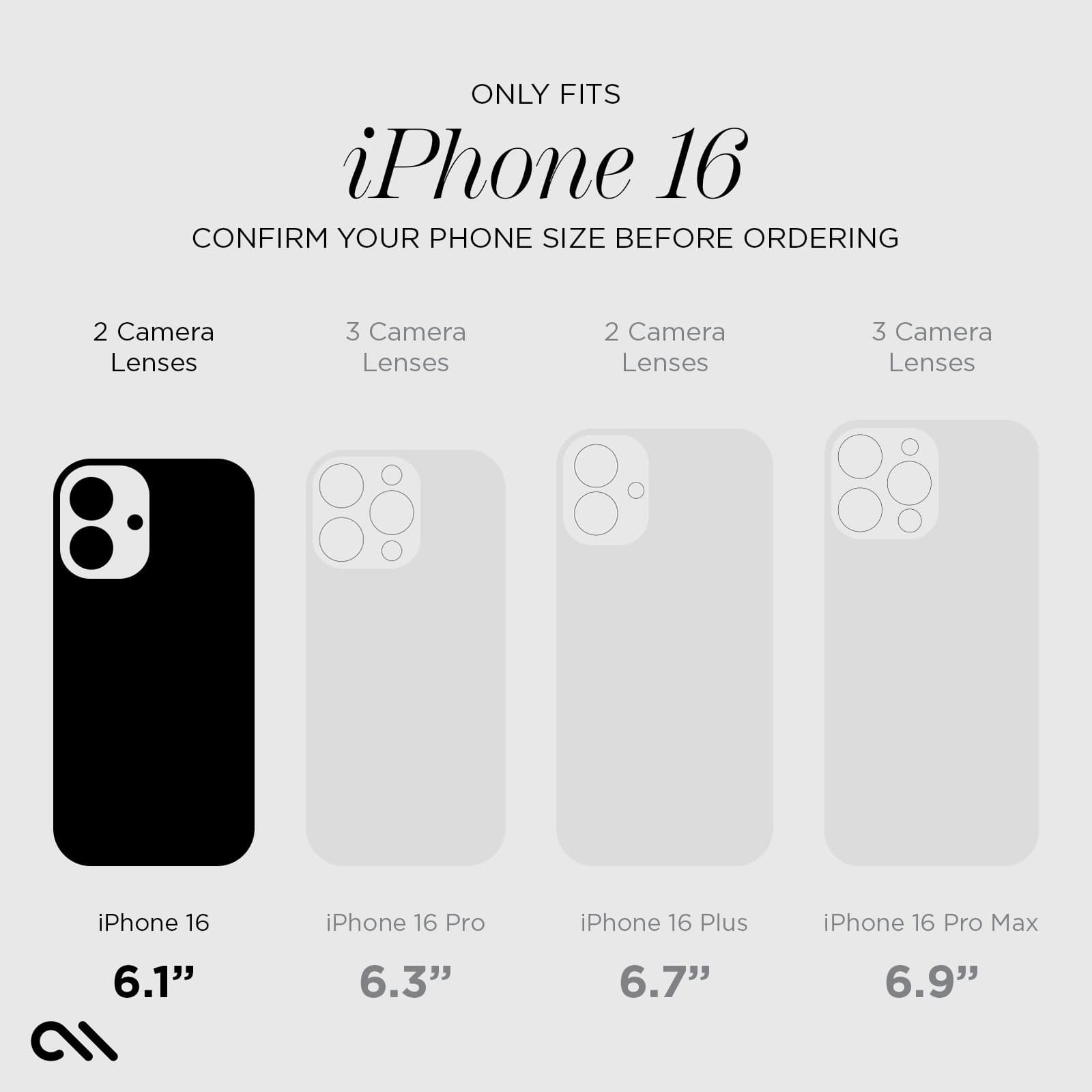 ONLY FITS IPHONE 16. CONFIRM YOUR PHONE SIZE BEFORE ORDERING