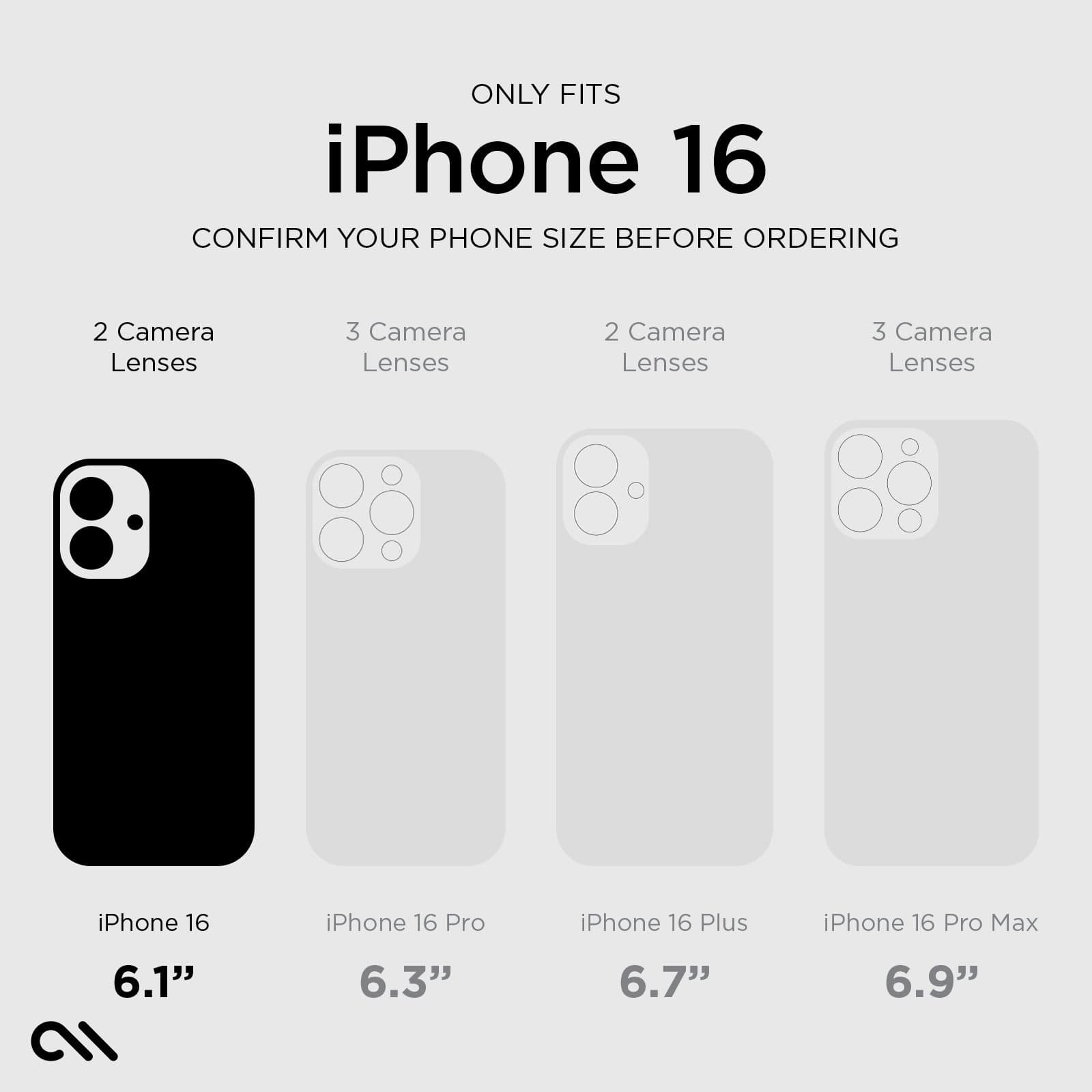 ONLY FITS IPHONE 16. CONFIRM YOUR PHONE SIZE BEFORE ORDERING