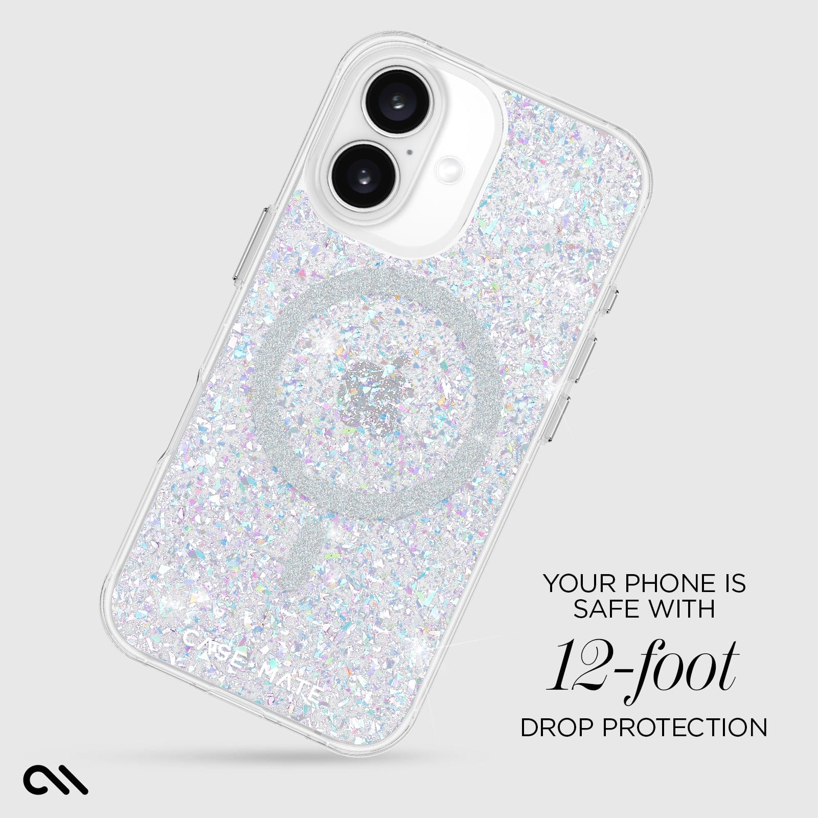 YOUR PHONE IS SAFE WITH 12-FOOT DROP PROTECTION