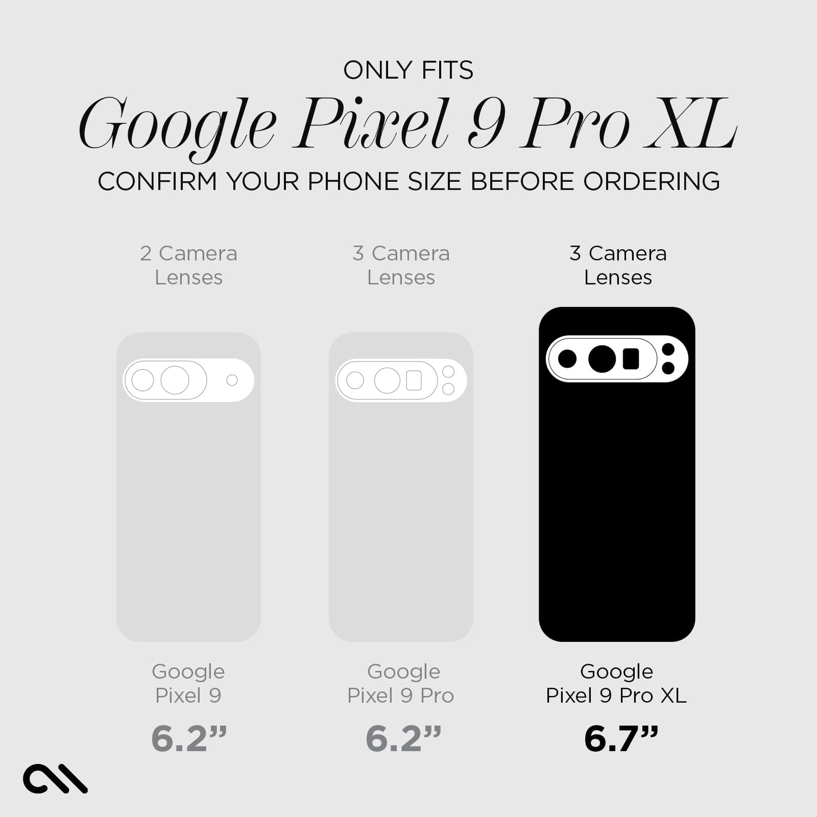 Only fits Pixel 9 Pro XL. Confirm your phone size before ordering