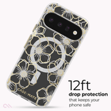 12 foot drop protection that keeps your phone safe - Floral Gems with Magnet - Pixel 11