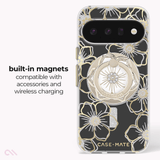 Built-in magnets compatible with accessories and wireless charging
