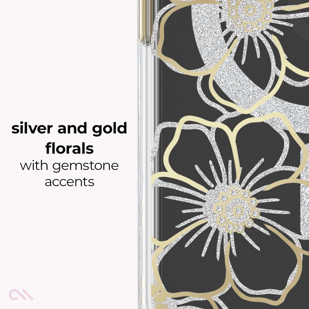 Silver and Gold Florals with gemstone accents