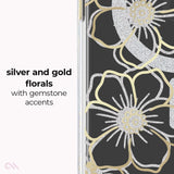 Silver and Gold Florals with gemstone accents

