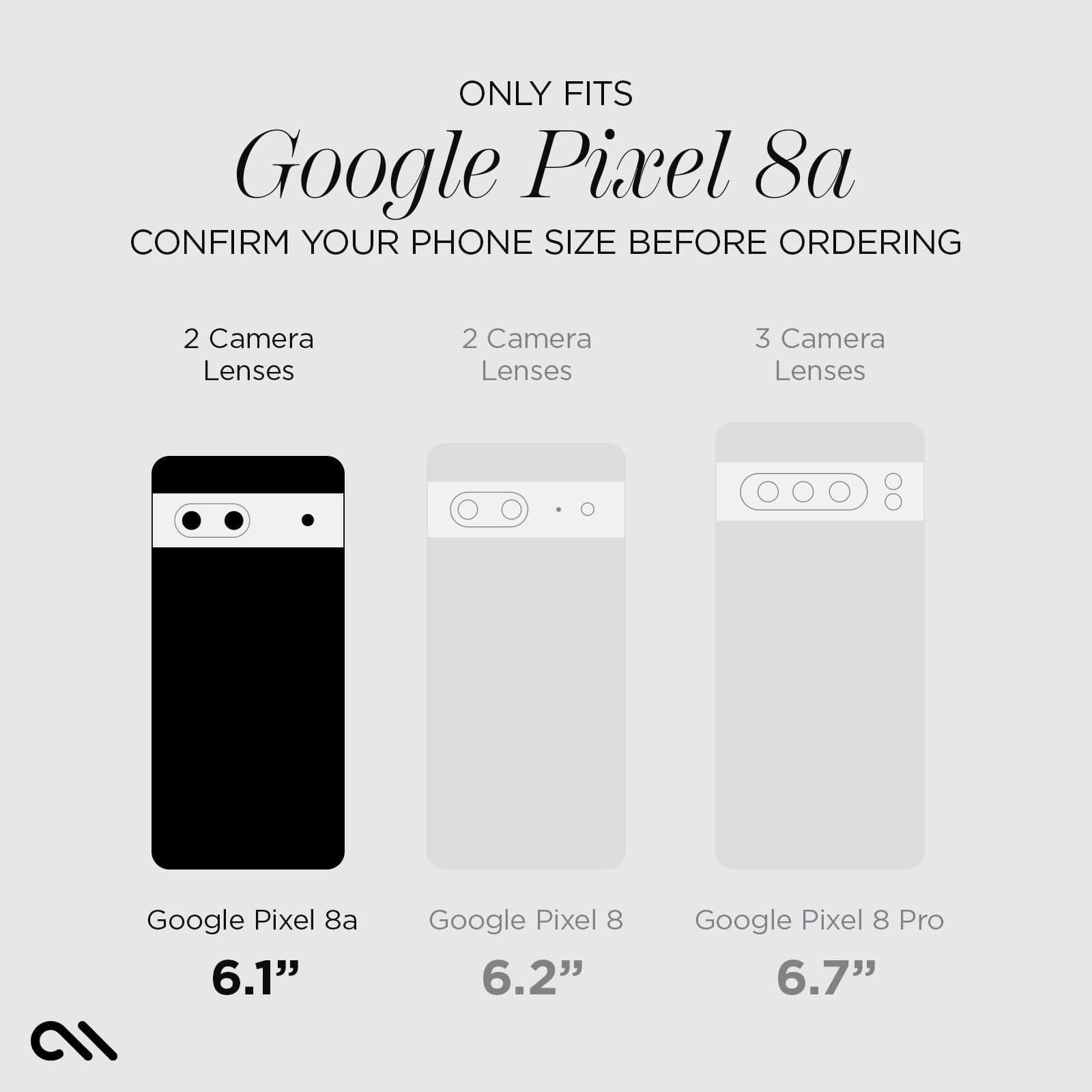 only fits google pixel 8a. confirm your phone size before ordering