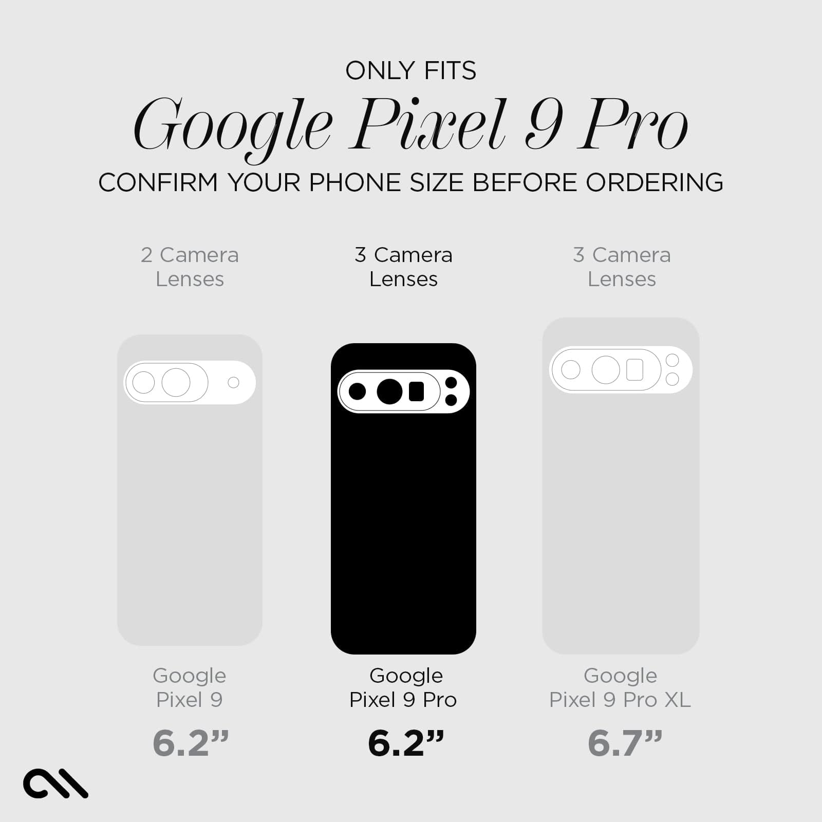 ONLY FITS GOOGLE PIXEL 9 PRO. CONFIRM YOUR DEVICE SIZE BEFORE ORDERING