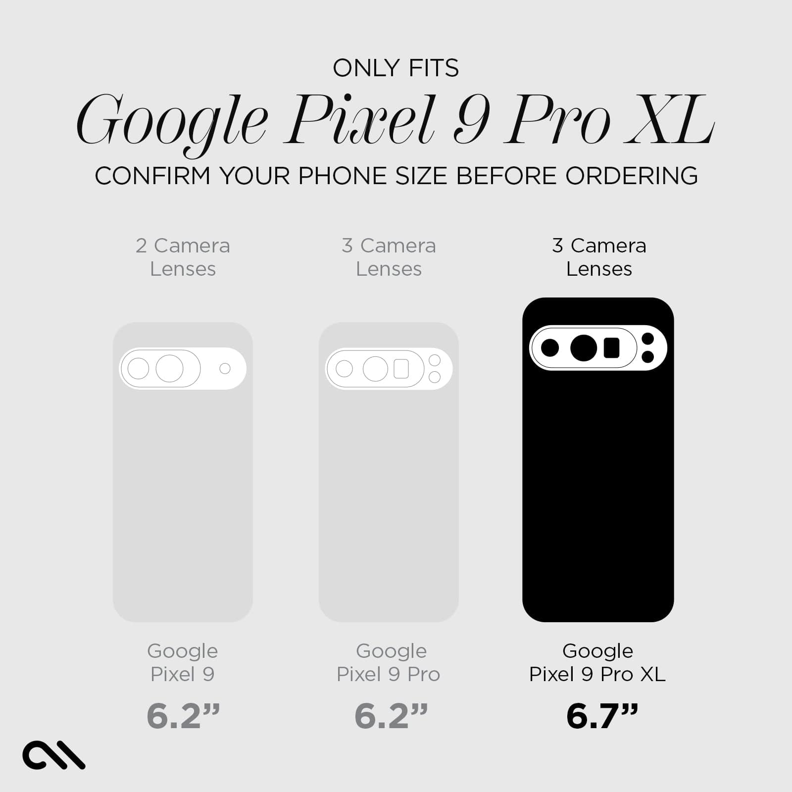 ONLY FITS GOOGLE PIXEL 9 PRO XL. CONFIRM YOUR DEVICE SIZE BEFORE ORDERING